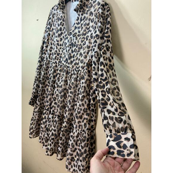 Karlie Dress Animal Print‎ elastic waist Mini Size Large - Picture 5 of 11
